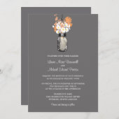 Mason Jar en Wildflower Wedding Invitations Kaart (Voorkant / Achterkant)