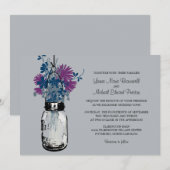 Mason Jar en Wildflower Wedding Invitations Kaart (Voorkant / Achterkant)