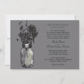 Mason Jar en Wildflower Wedding Invitations Kaart (Voorkant)