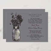 Mason Jar en Wildflower Wedding Invitations Kaart (Voorkant / Achterkant)