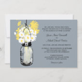 Mason Jar en Wildflower Wedding Invitations Kaart (Voorkant)