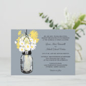 Mason Jar en Wildflower Wedding Invitations Kaart (Staand voorkant)