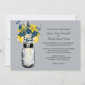 Mason Jar en Wildflower Wedding Invitations Kaart (Voorkant)