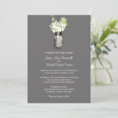 Mason Jar en Wildflower Wedding Invitations Kaart (Staand voorkant)