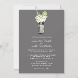 Mason Jar en Wildflower Wedding Invitations Kaart