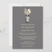 Mason Jar en Wildflower Wedding Invitations Kaart (Voorkant)