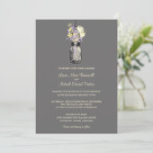 Mason Jar en Wildflower Wedding Invitations Kaart (Staand voorkant)