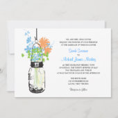 Mason Jar en Wildflower Wedding Invitations Kaart (Voorkant)