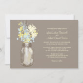 Mason Jar en Wildflower Wedding Invitations Kaart (Voorkant)