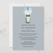 Mason Jar en Wildflower Wedding Invitations Kaart (Voorkant)