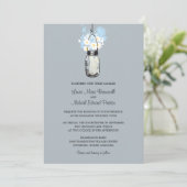 Mason Jar en Wildflower Wedding Invitations Kaart (Staand voorkant)