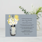 Mason Jar en Wildflower Wedding Invitations Kaart (Staand voorkant)