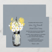 Mason Jar en Wildflower Wedding Invitations Kaart (Voorkant / Achterkant)