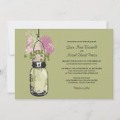 Mason Jar en Wildflower Wedding Invitations Kaart (Voorkant)