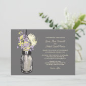 Mason Jar en Wildflower Wedding Invitations Kaart (Staand voorkant)