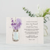  Mason Jar en Wildflower Wedding Kaart (Staand voorkant)