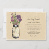  Mason Jar en Wildflower Wedding Kaart (Voorkant)
