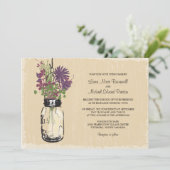  Mason Jar en Wildflower Wedding Kaart (Staand voorkant)