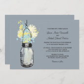  Mason Jar en Wildflower Wedding Kaart (Voorkant / Achterkant)