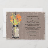 Mason Jar en Wildflower Wedding Kaart (Voorkant)