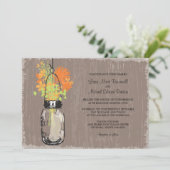 Mason Jar en Wildflower Wedding Kaart (Staand voorkant)