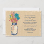  Mason Jar en Wildflower Wedding Kaart (Voorkant)