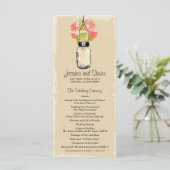 Mason Jar en Wildflowers Programma Programmakaart (Staand voorkant)