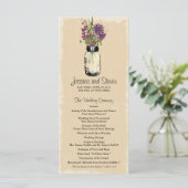  Mason Jar en Wildflowers Programma Programmakaart (Staand voorkant)