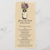 Mason Jar en Wildflowers Programma Programmakaart (Voorkant)