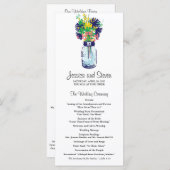 Mason Jar en Wildflowers Programma Programmakaart (Voorkant / Achterkant)