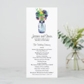 Mason Jar en Wildflowers Programma Programmakaart (Staand voorkant)