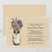  Mason Jar en Wildflowers Vrijgezellenfeest Kaart (Voorkant / Achterkant)