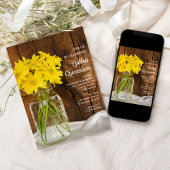 Mason Jar en Yellow Daisies Quinceañera Kaart