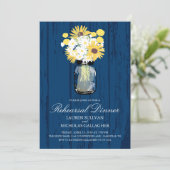 Mason Jar en Zonnebloemen repetitie diner Kaart (Staand voorkant)