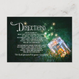Mason Jar Fireflies Bruiloft routebeschrijving kaa Informatiekaartje