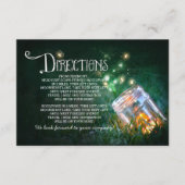 Mason Jar Fireflies Bruiloft routebeschrijving kaa Informatiekaartje (Voorkant)