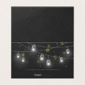 Mason Jar Fireflies Chalkboard Wedding Place Card Kaart (Buitenkant ongevouwen)