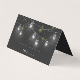 Mason Jar Fireflies Chalkboard Wedding Place Card Kaart