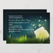 Mason Jar & Fireflies Nachtbruiloft Uitnodiging (Voorkant / Achterkant)