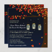 Mason Jar Fireflies Oak Tree Weddenschap Kaart (Voorkant / Achterkant)