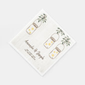 Mason Jar & Fireflies Rustic Wedding Napkins Servet (Hoek)