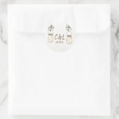 Mason Jar & Fireflies Rustic Wedding Ronde Sticker (Tas)
