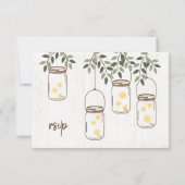 Mason Jar & Fireflies Rustic Wedding RSVP-kaarten RSVP Kaartje (Achterkant)