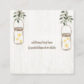 Mason Jar & Fireflies rustieke bruiloft accommodat Informatiekaartje (Achterkant)