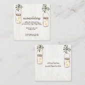 Mason Jar & Fireflies rustieke bruiloft accommodat Informatiekaartje (Voorkant / Achterkant)