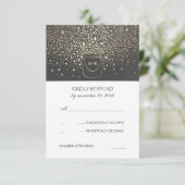 Mason Jar Fireflies Rustieke bruiloft RSVP Kaartje (Staand voorkant)