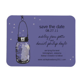 Mason Jar & Fireflies Save the Date Magneet