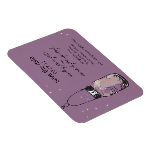 Mason Jar & Fireflies Save the Date Magneet (Rechterzijde)