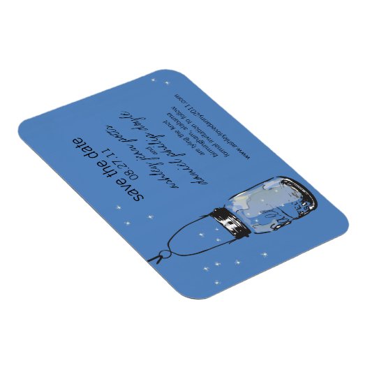 Mason Jar & Fireflies Save the Date Magneet (Rechterzijde)