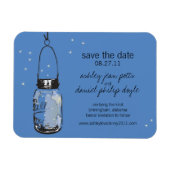 Mason Jar & Fireflies Save the Date Magneet (Horizontaal)